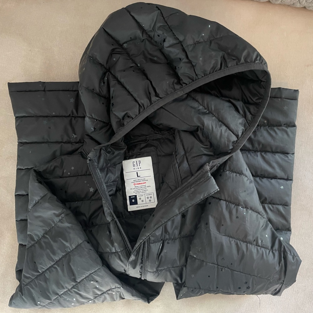 GAP Kids Pimaloft Lightweight Puffer Coat/Jacket - Size L (10/12) - Black